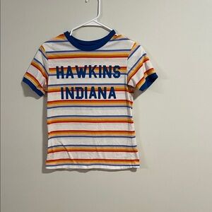 Target Kids Striped Tee with Hawkins Indiana Print